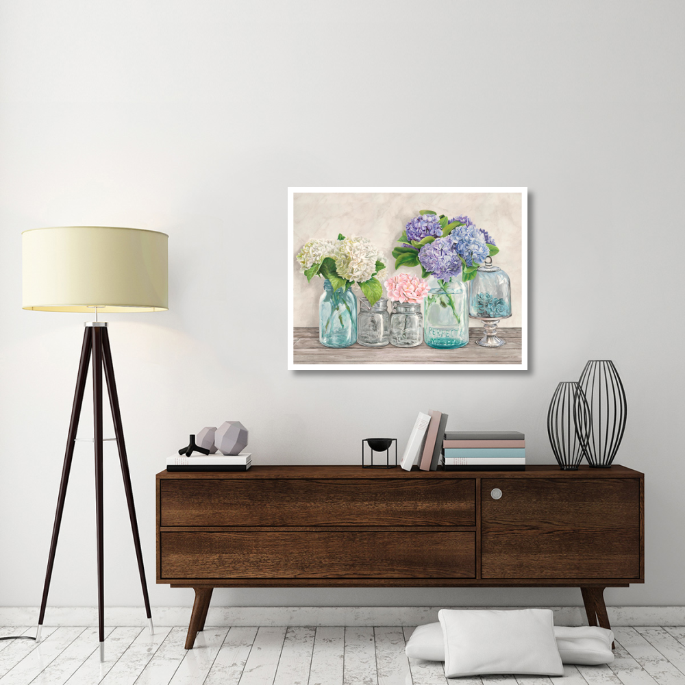 Flowers in Mason Jars (detail)-Paper Art-42&quotx32"