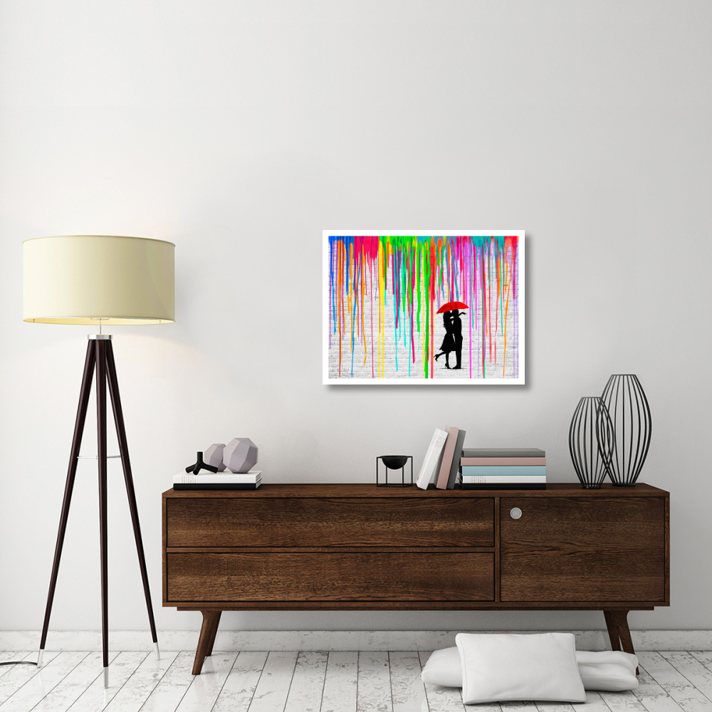 Romance in the Rain-Paper Art-34&quotx26"