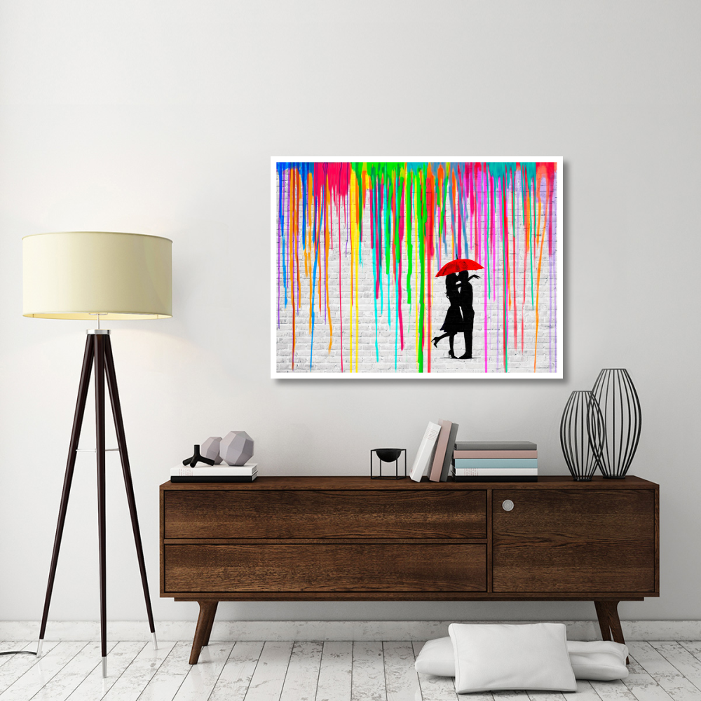 Romance in the Rain-Paper Art-50&quotx38"