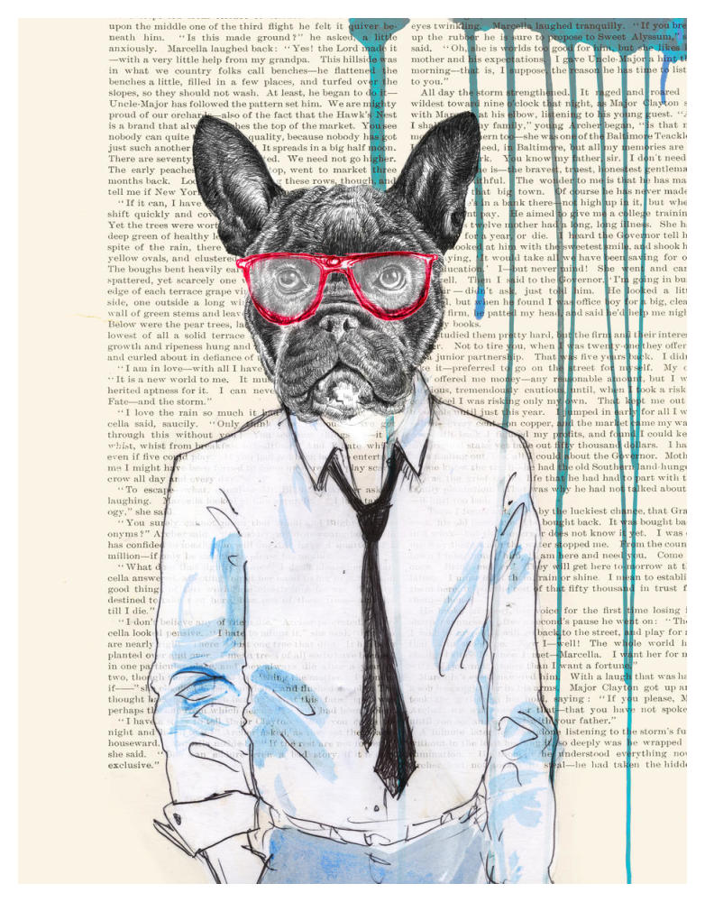 Gentleman-Paper Art-38"x50"
