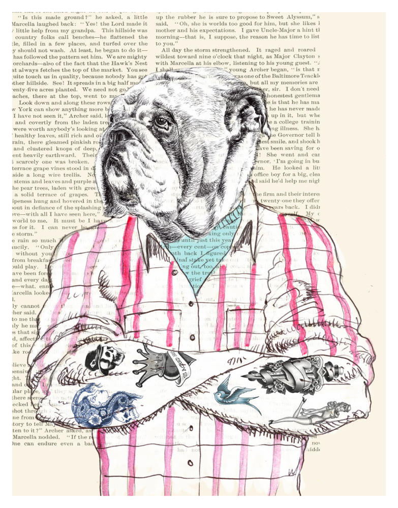 Hipster Socialite-Paper Art-32"x42"