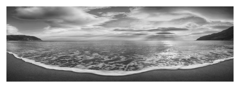Onda del mattino (BW)-Paper Art-38"x14"