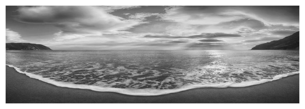 Onda del mattino (BW)-Paper Art-56"x20"