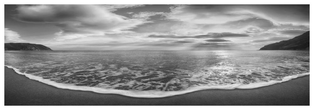 Onda del mattino (BW)-Paper Art-74"x26"