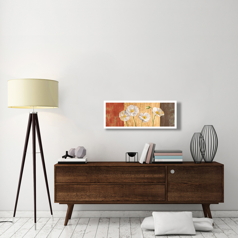 Poppies on Smooth Background-Paper Art-38&quotx14"