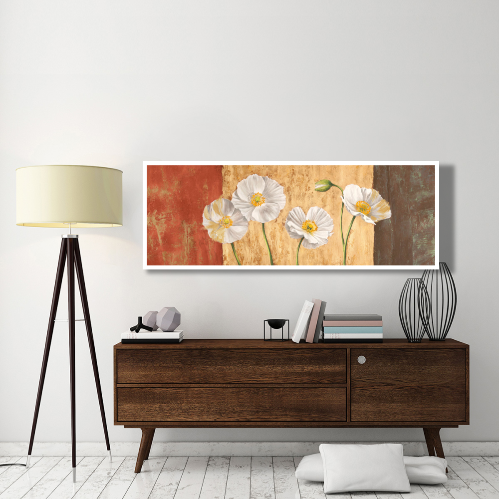 Poppies on Smooth Background-Paper Art-74&quotx26"