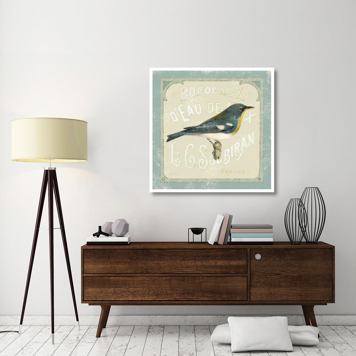 Parisian Bird I -Paper Art-42&quotx42"