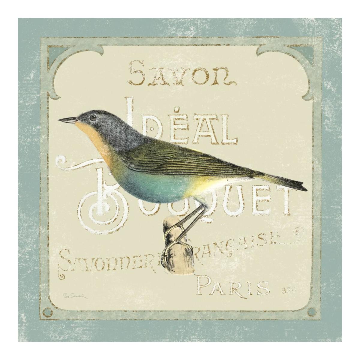 Parisian Bird II -Paper Art-20"x20"