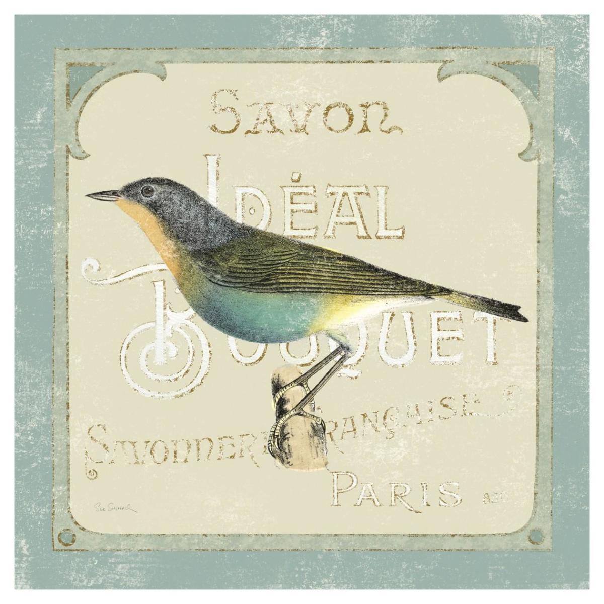 Parisian Bird II -Paper Art-42"x42"