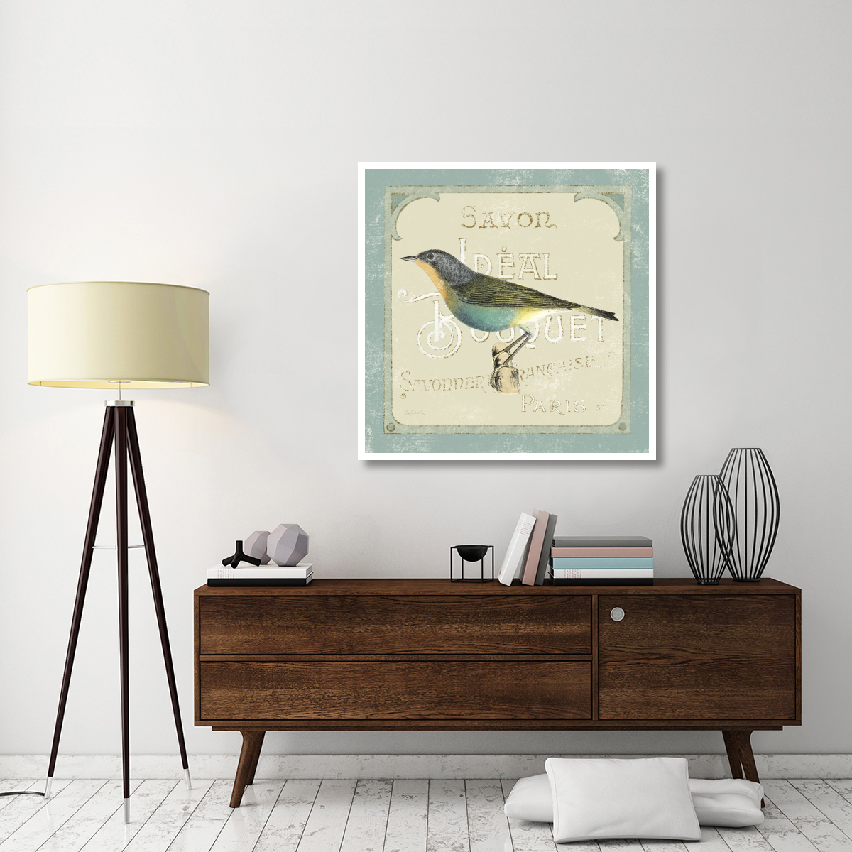 Parisian Bird II -Paper Art-42&quotx42"