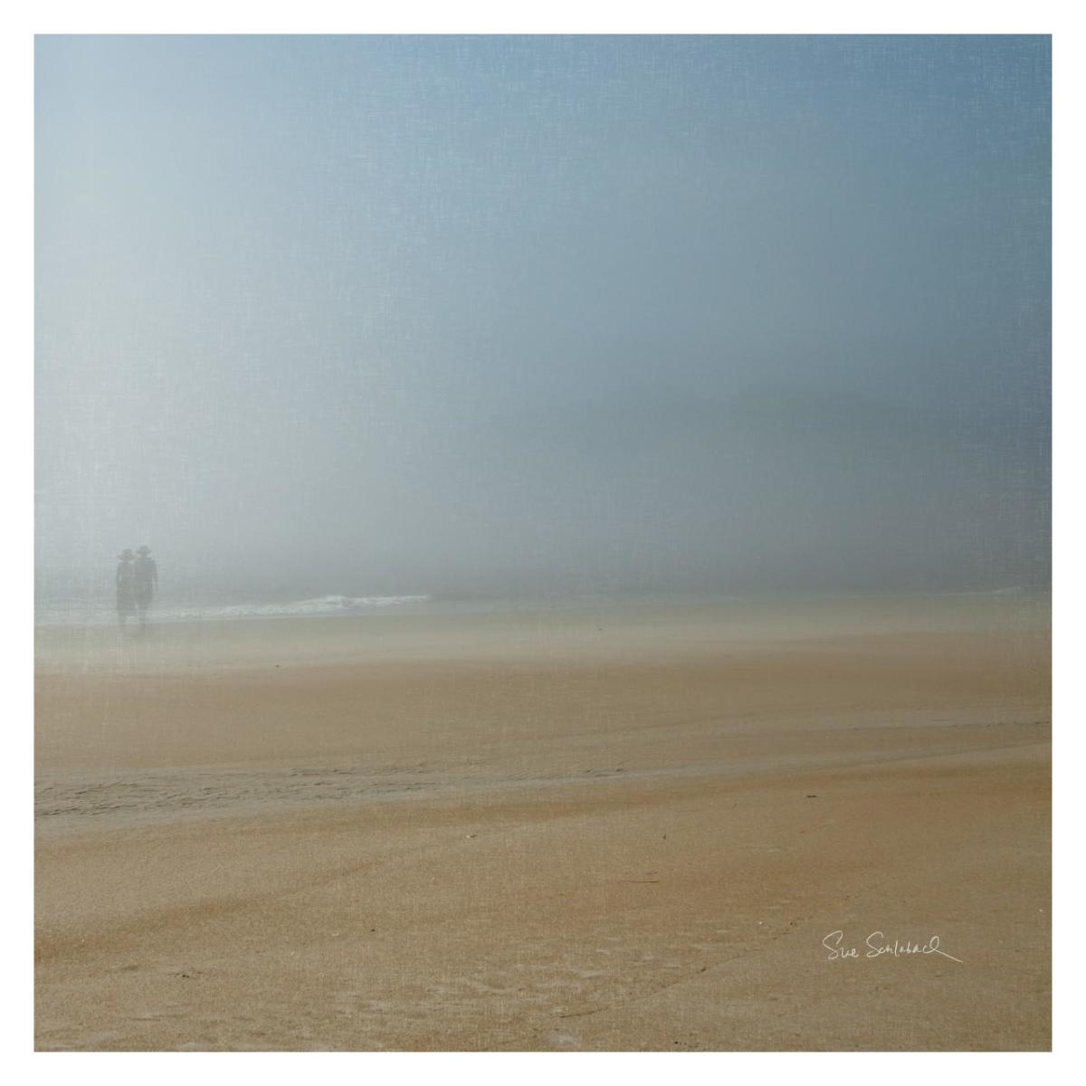 Beach Stroll -Paper Art-32"x32"