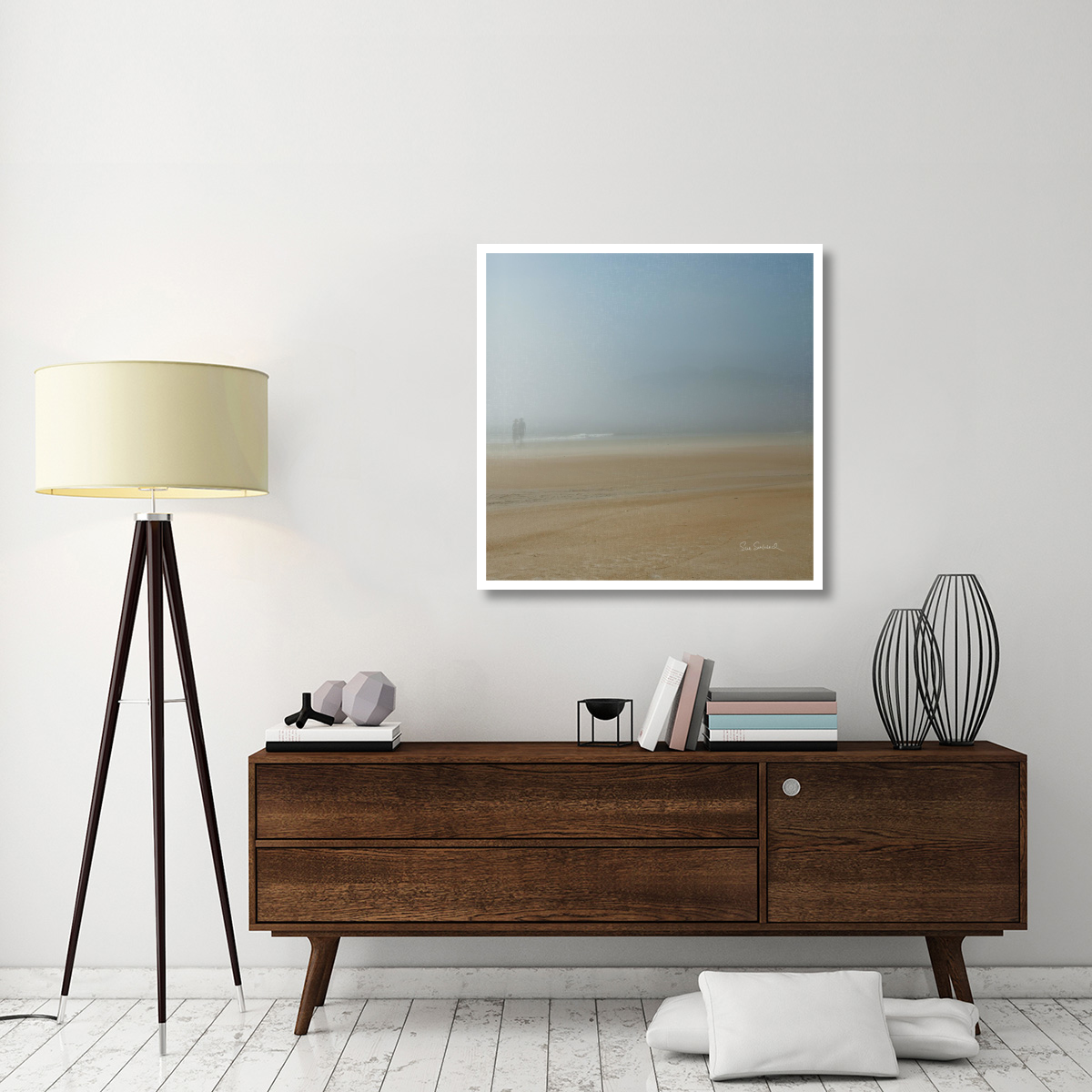 Beach Stroll -Paper Art-38&quotx38"