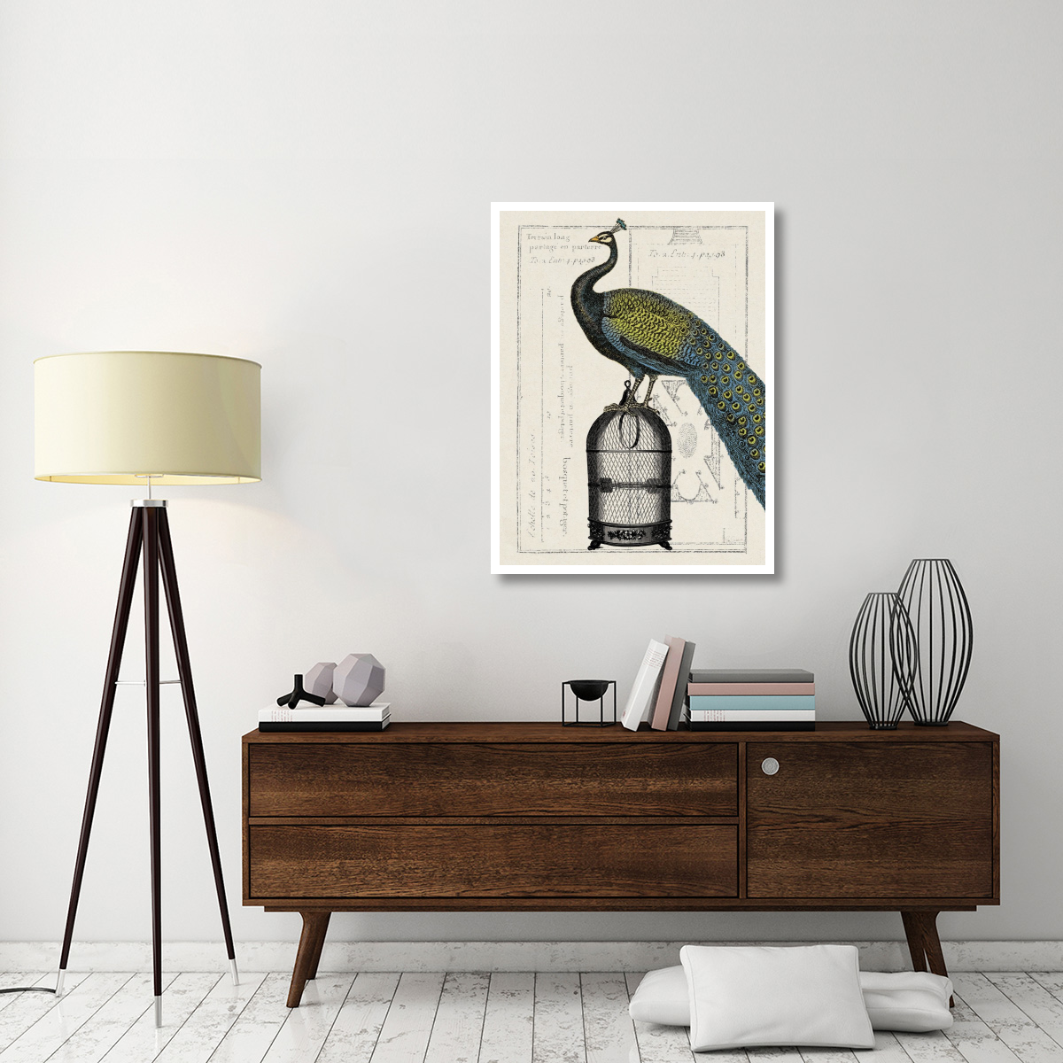 Peacock Birdcage II -Paper Art-32&quotx42"