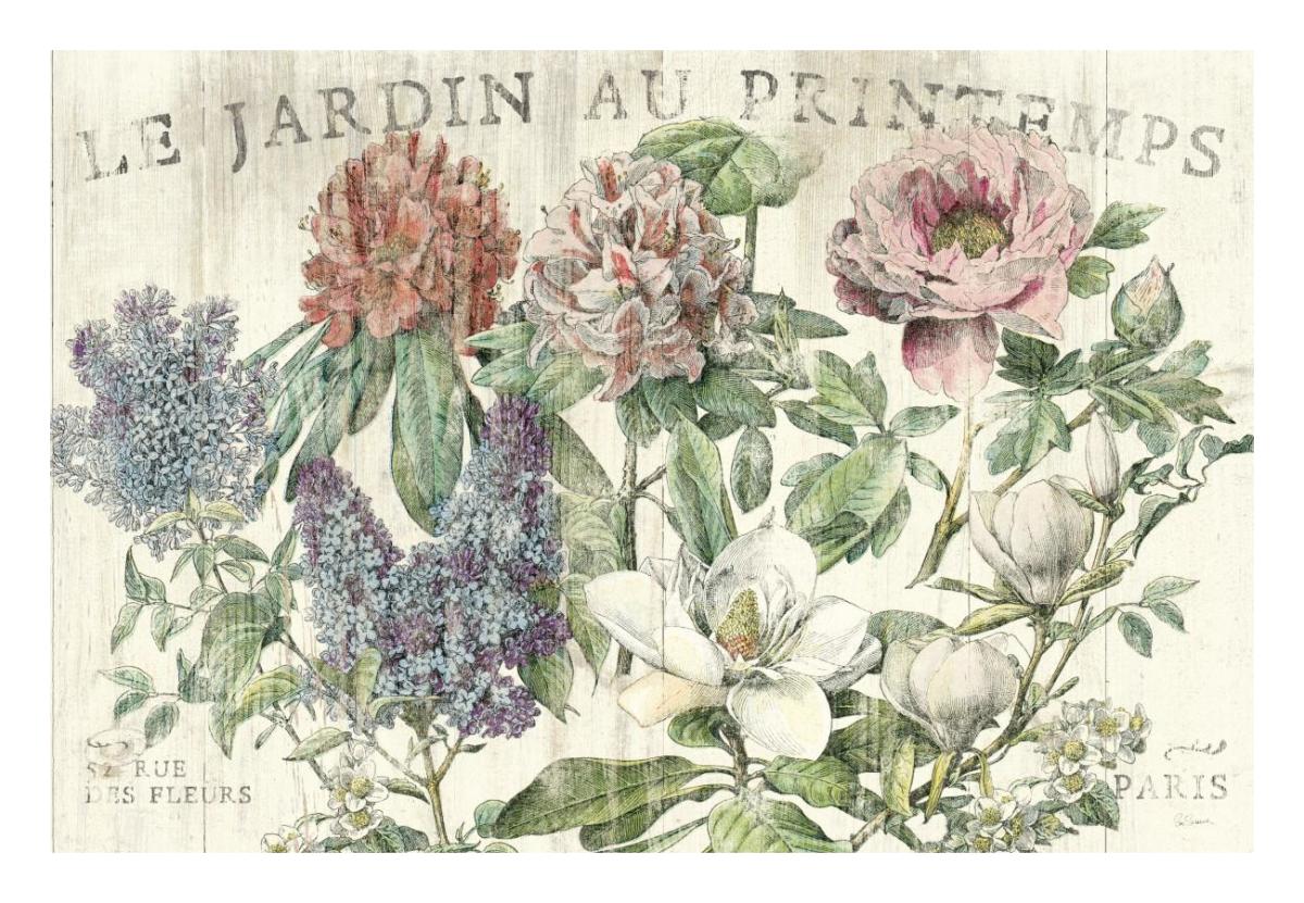 Le Jardin Printemps -Paper Art-26"x18"