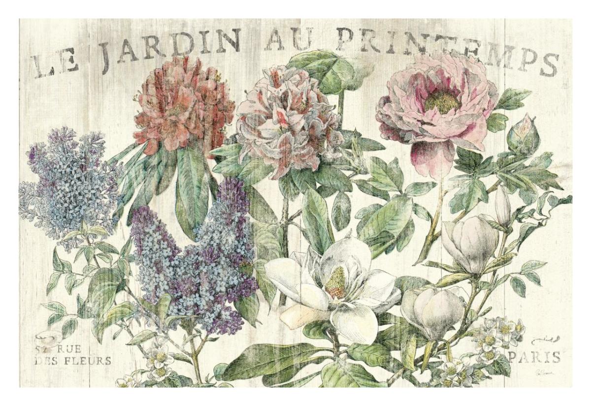 Le Jardin Printemps -Paper Art-32"x22"