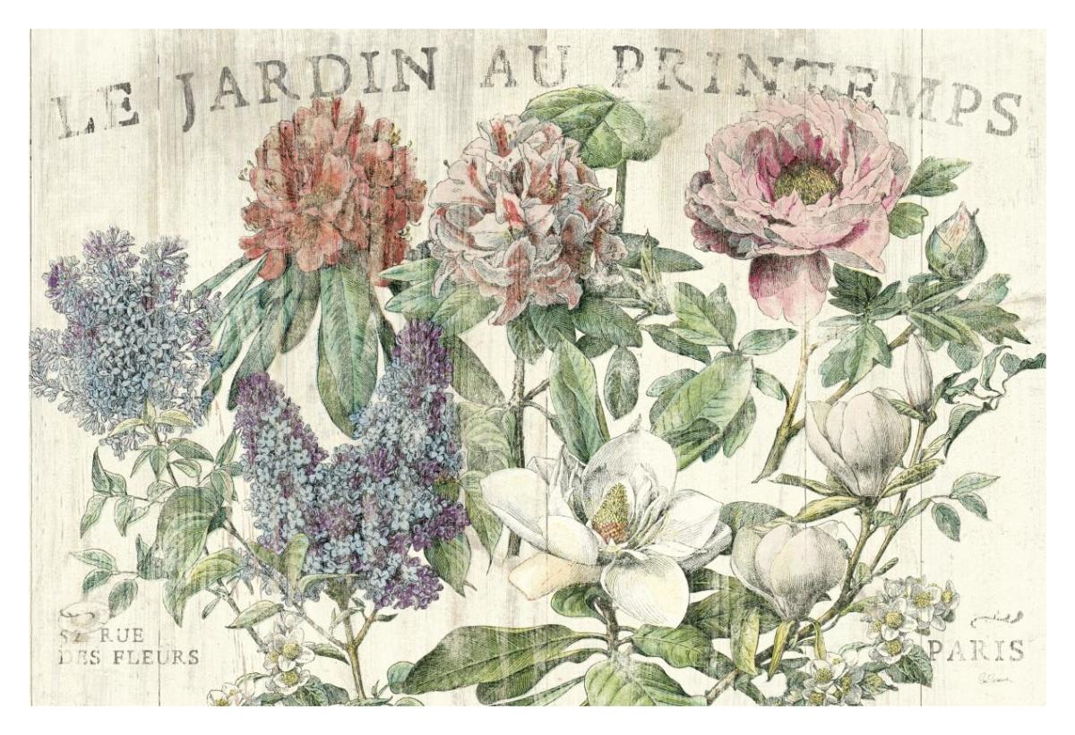 Le Jardin Printemps -Paper Art-38"x26"