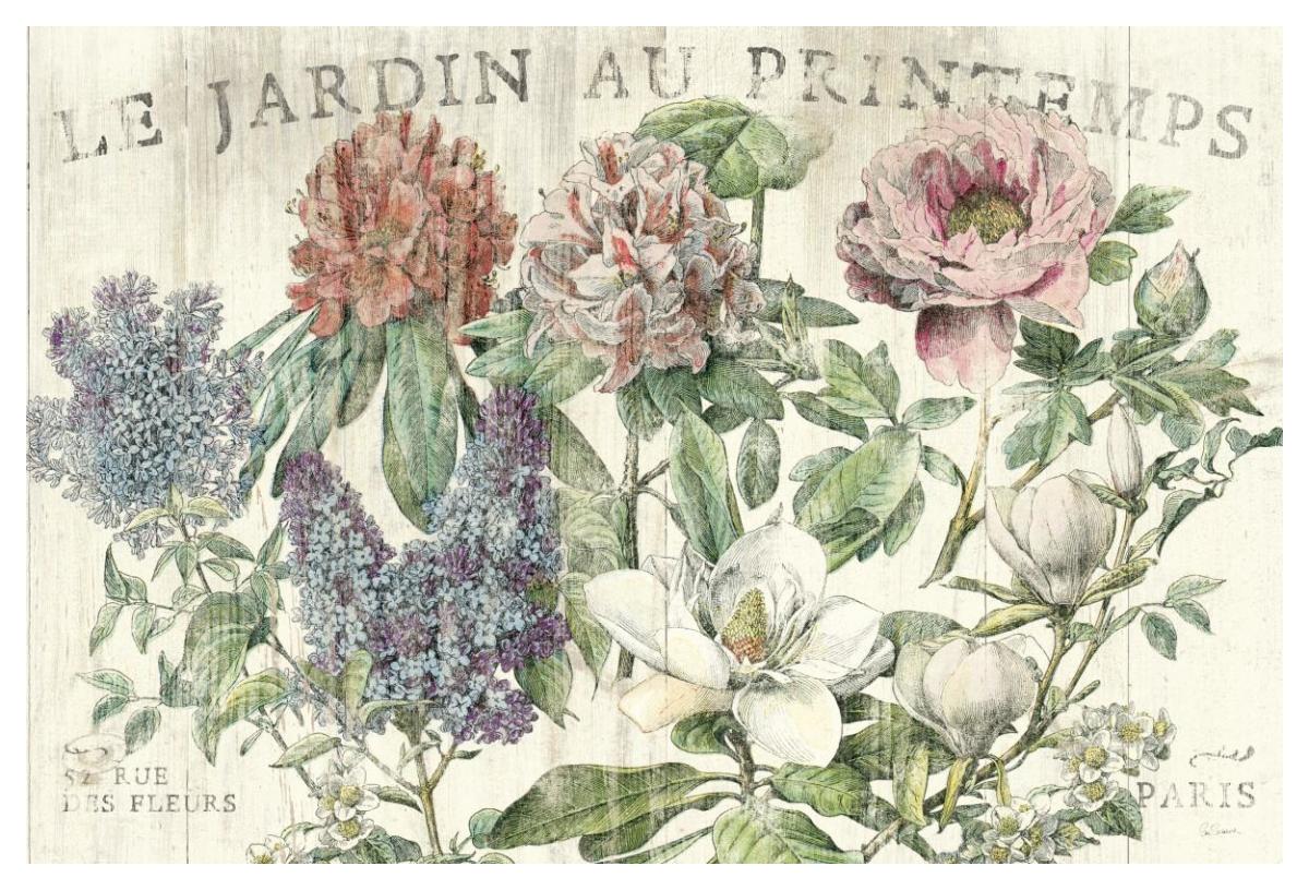 Le Jardin Printemps -Paper Art-50"x34"
