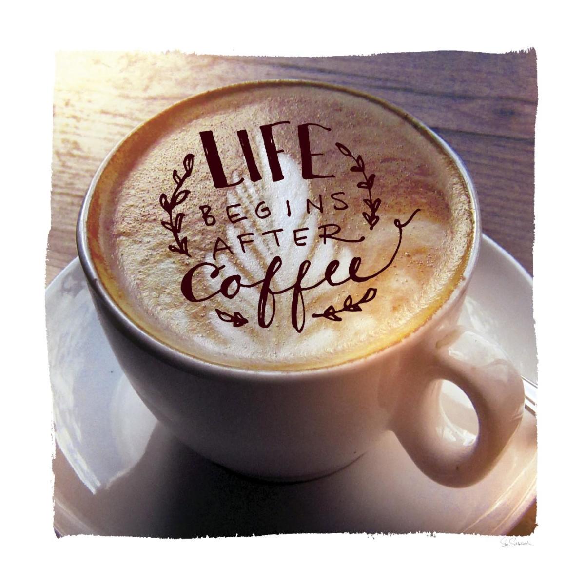 Life Begins After Coffee -Paper Art-20"x20"