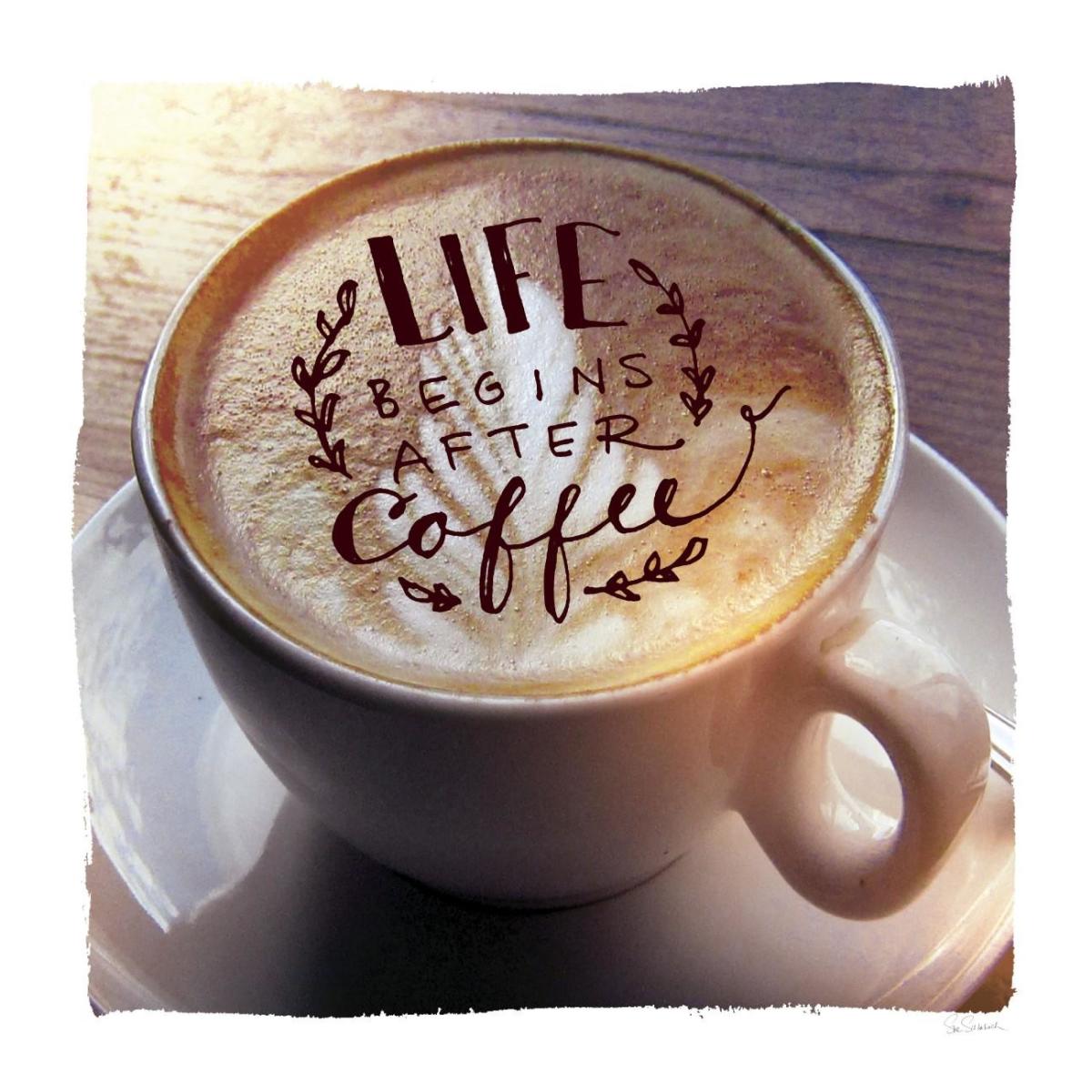 Life Begins After Coffee -Paper Art-26"x26"