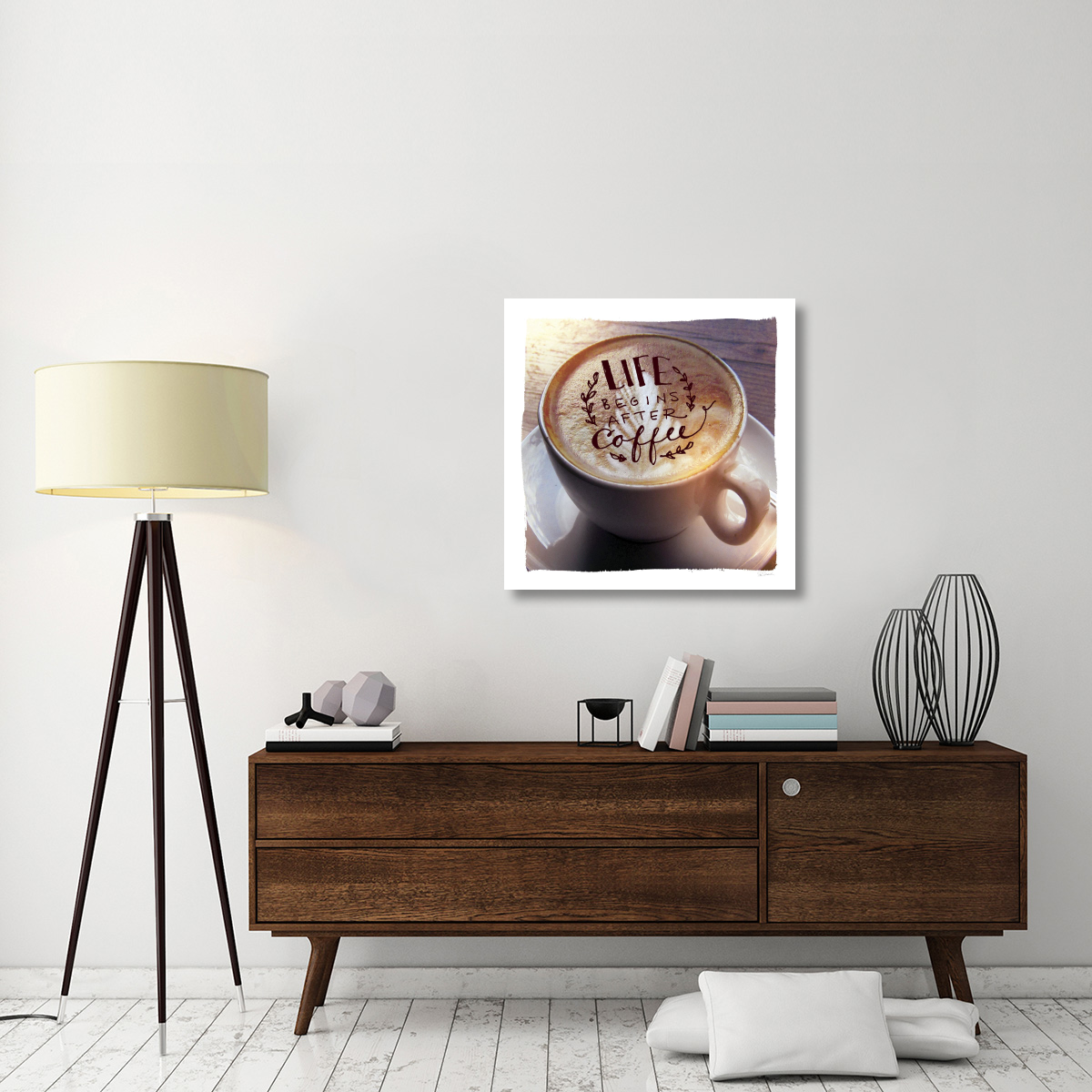 Life Begins After Coffee -Paper Art-32&quotx32"