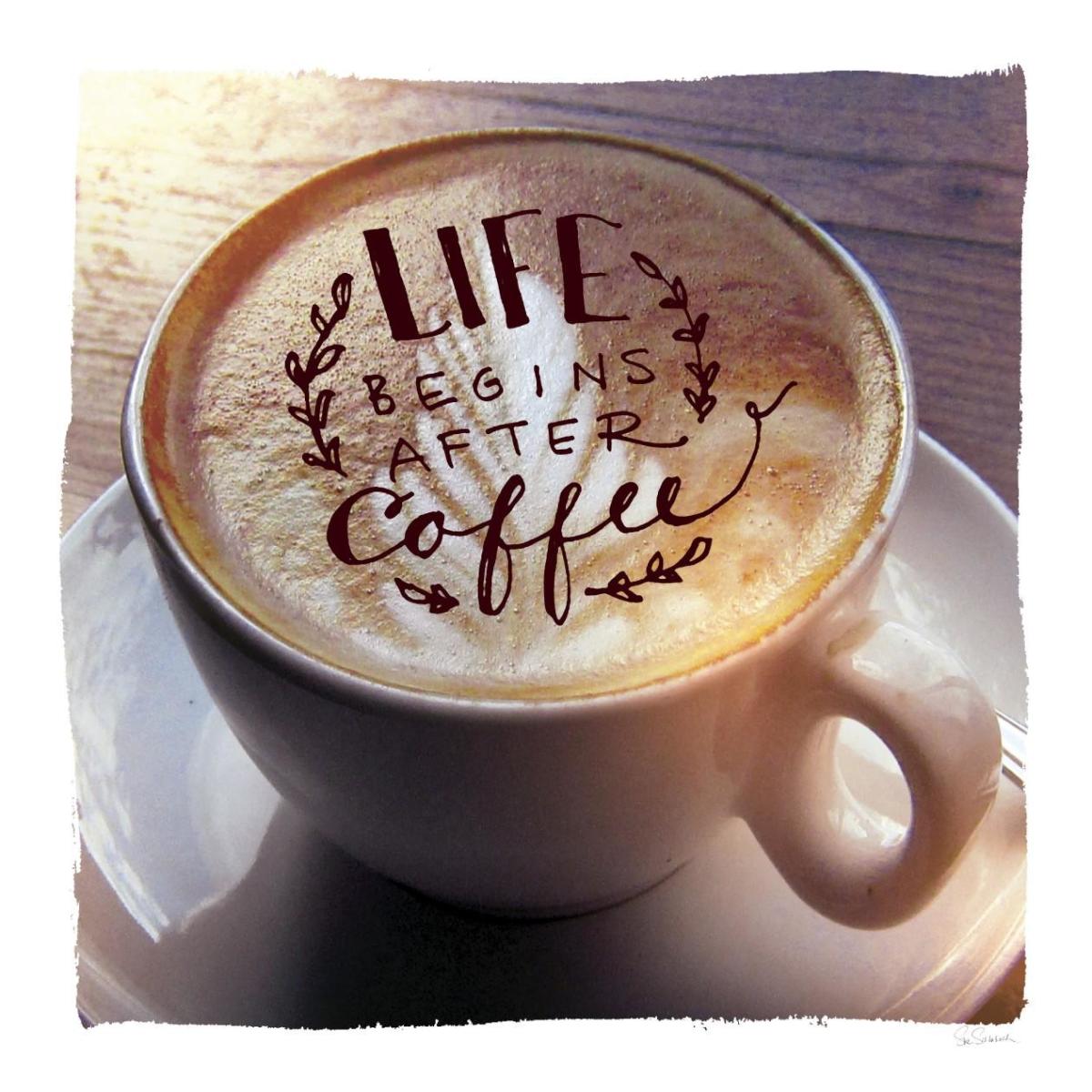 Life Begins After Coffee -Paper Art-38"x38"