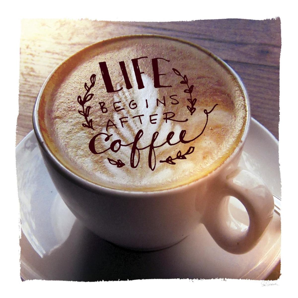 Life Begins After Coffee -Paper Art-42"x42"