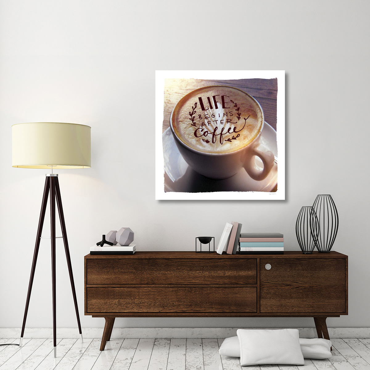 Life Begins After Coffee -Paper Art-42&quotx42"