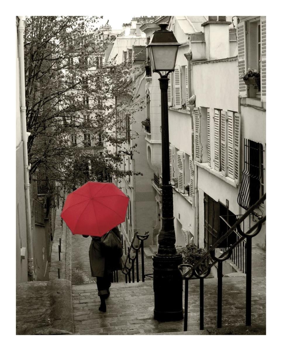 Paris Stroll II -Paper Art-18"x22"