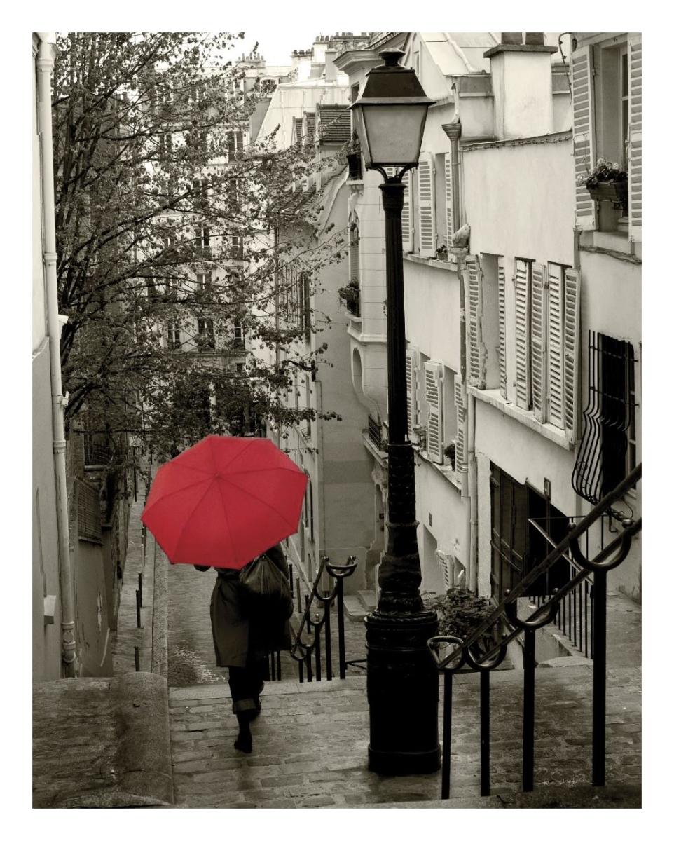 Paris Stroll II -Paper Art-22"x26"