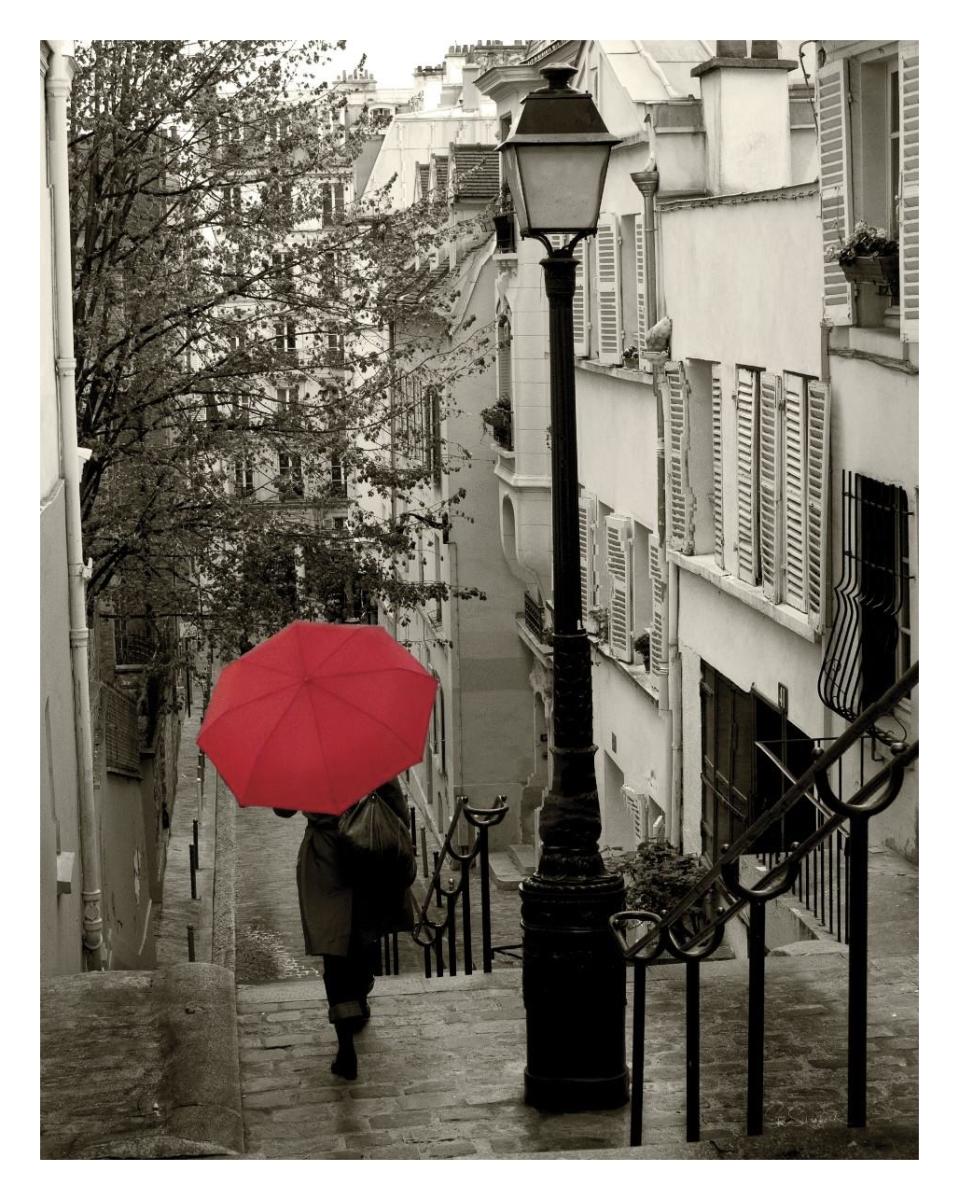Paris Stroll II -Paper Art-24"x30"