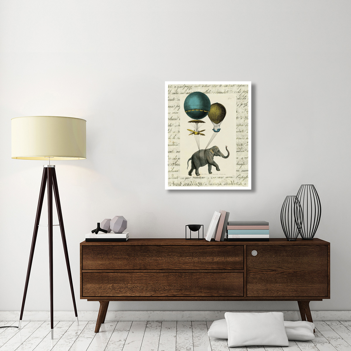 Elephant Ride I v -Paper Art-30&quotx37"