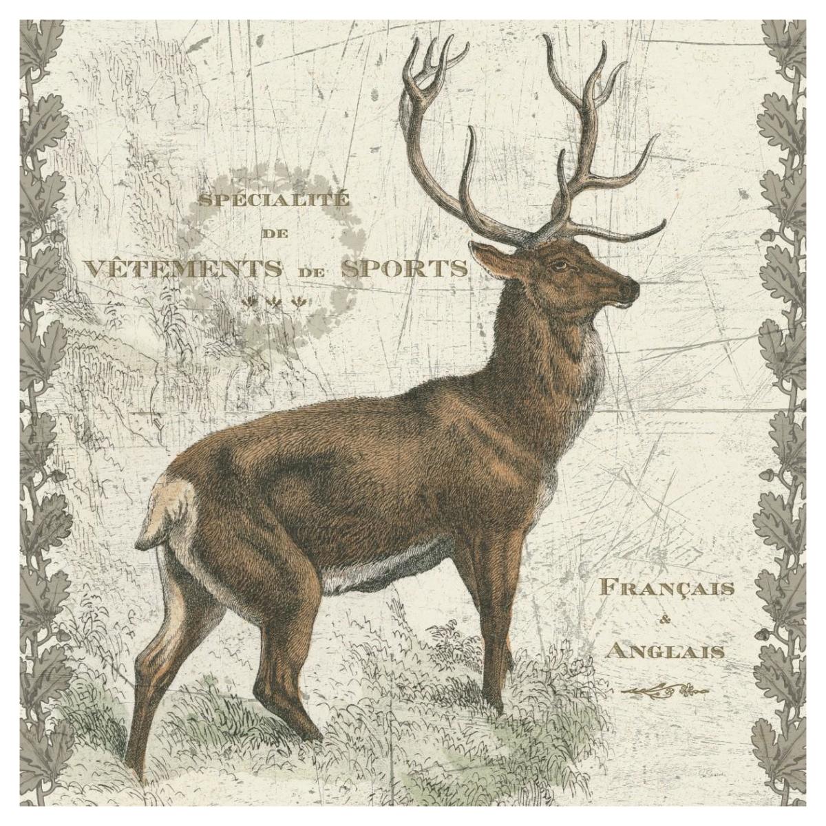 Regal Elk Sq -Paper Art-42"x42"