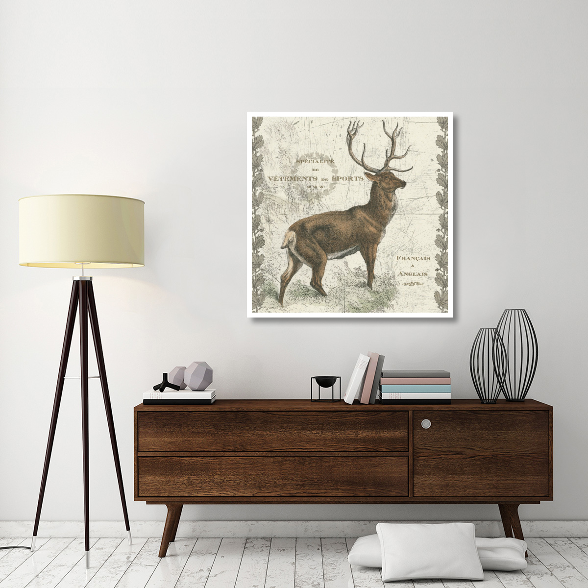 Regal Elk Sq -Paper Art-42&quotx42"