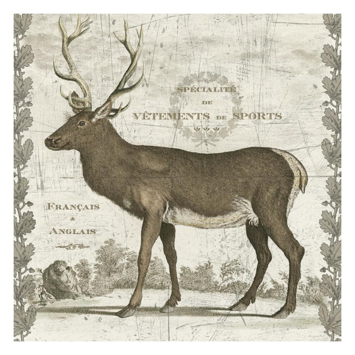 Regal Stag Sq -Paper Art-26"x26"