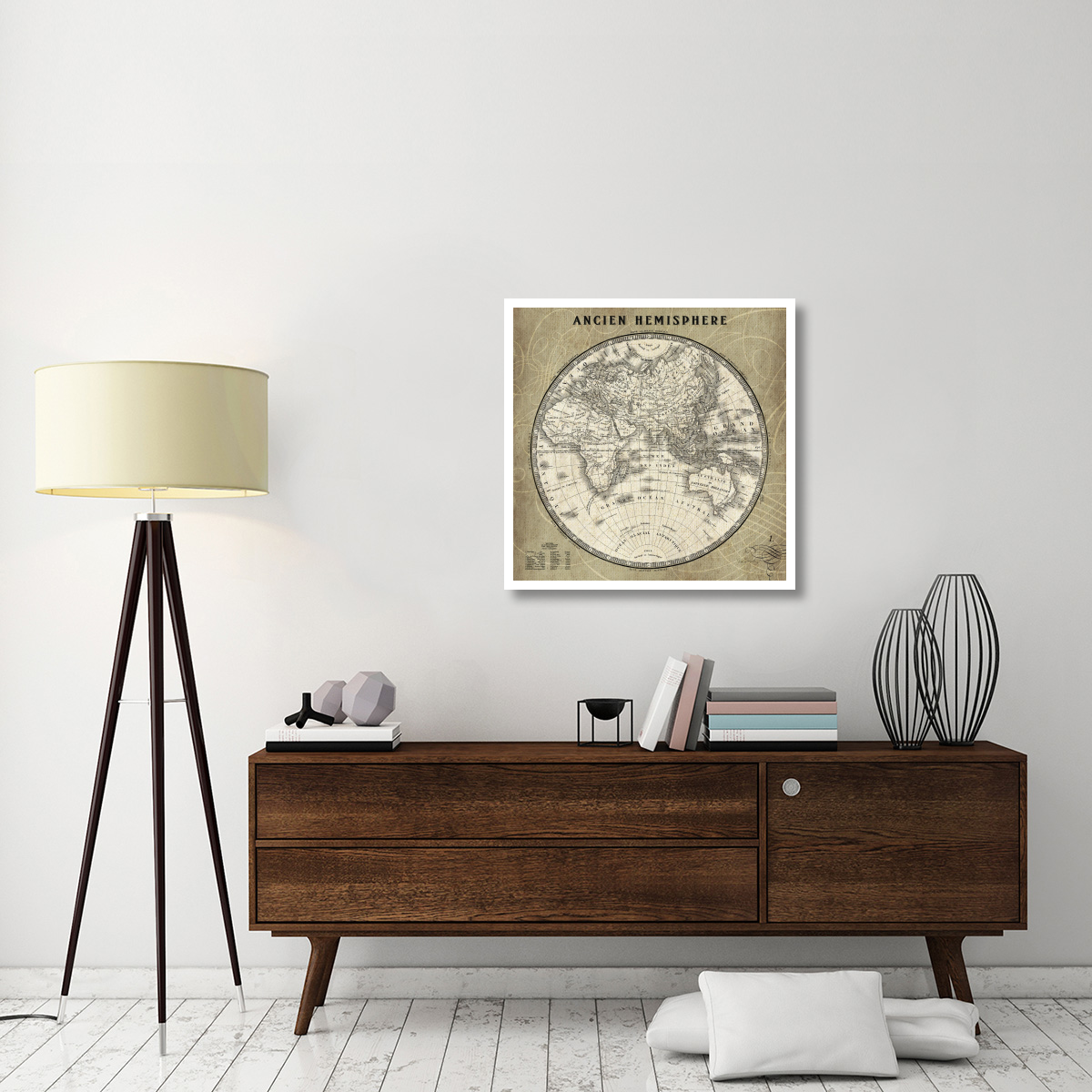 French World Map II -Paper Art-32&quotx32"