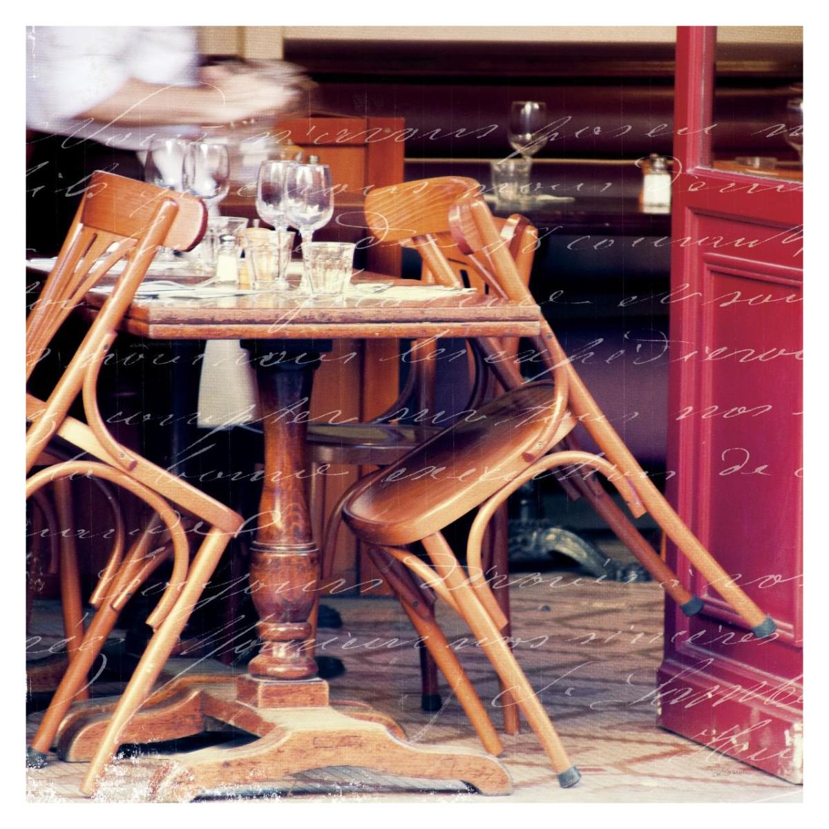 Paris Cafe Letter -Paper Art-32"x32"