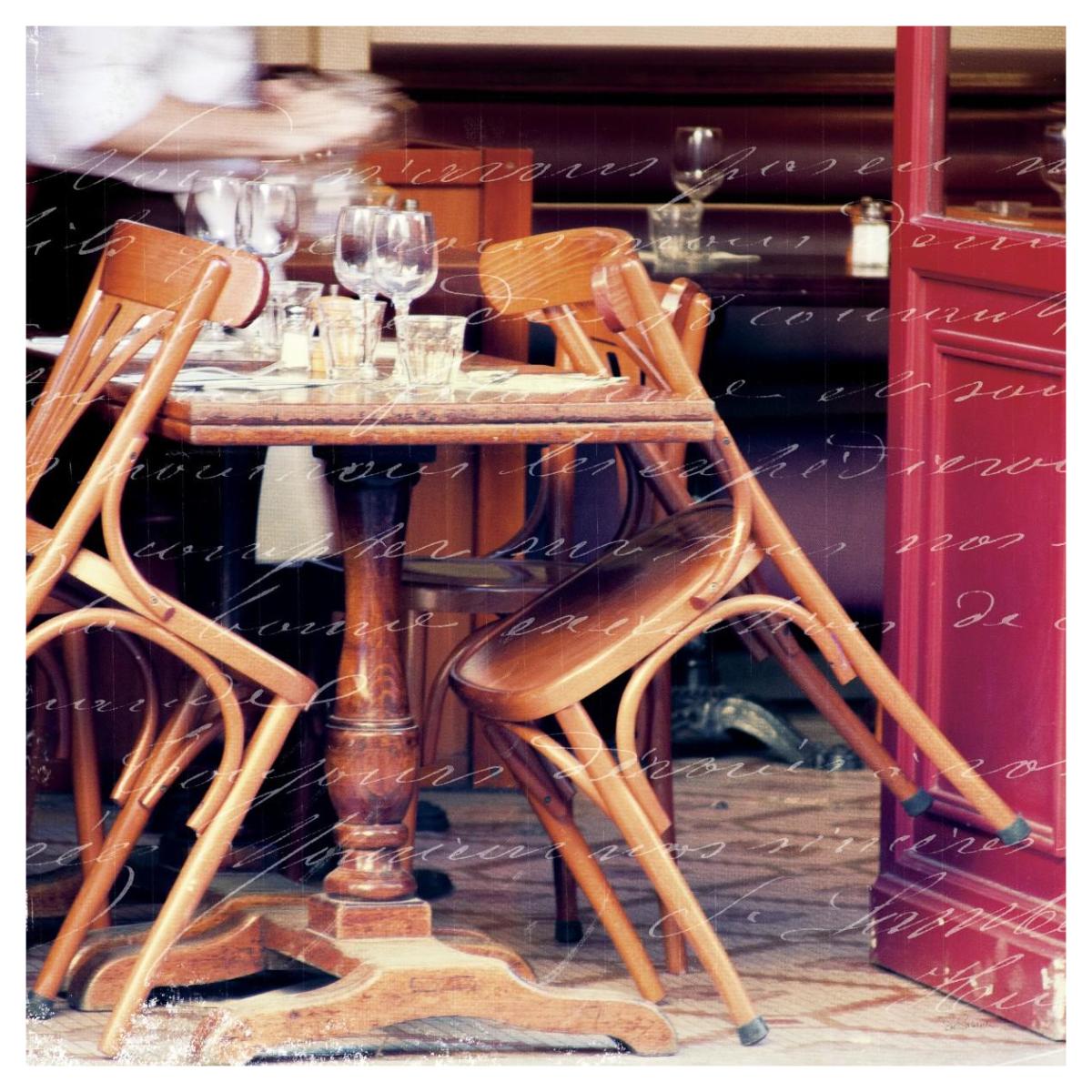 Paris Cafe Letter -Paper Art-42"x42"