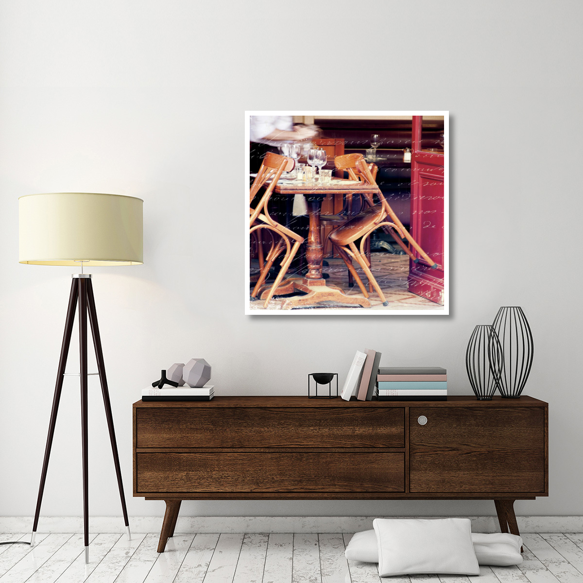 Paris Cafe Letter -Paper Art-42&quotx42"