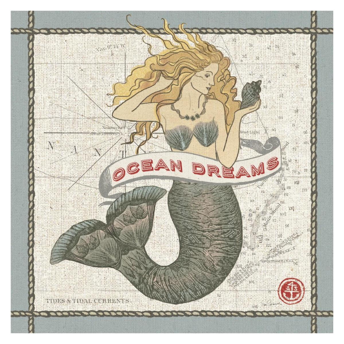 Drift Away Mermaid -Paper Art-32"x32"
