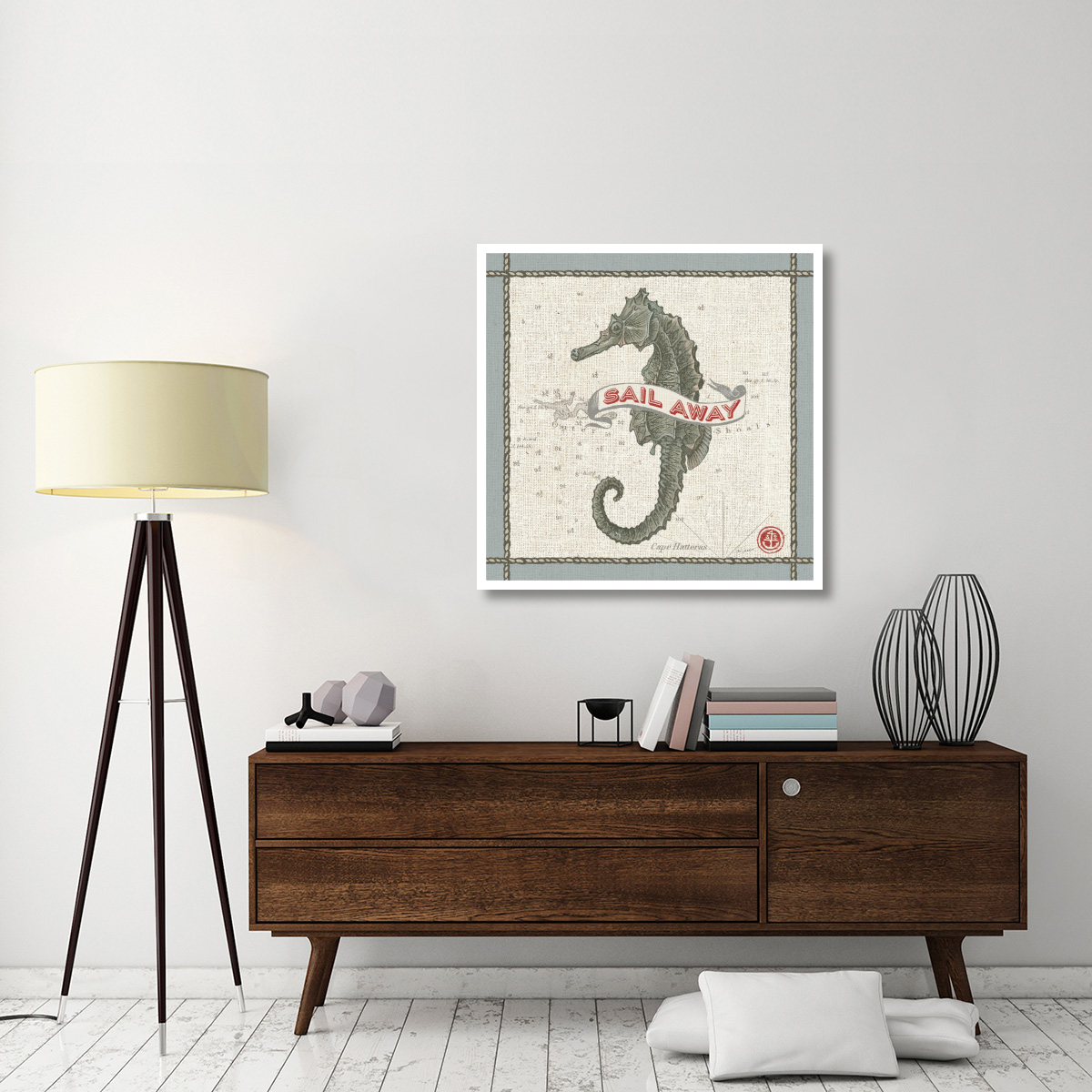 Drift Away Seahorse -Paper Art-38&quotx38"