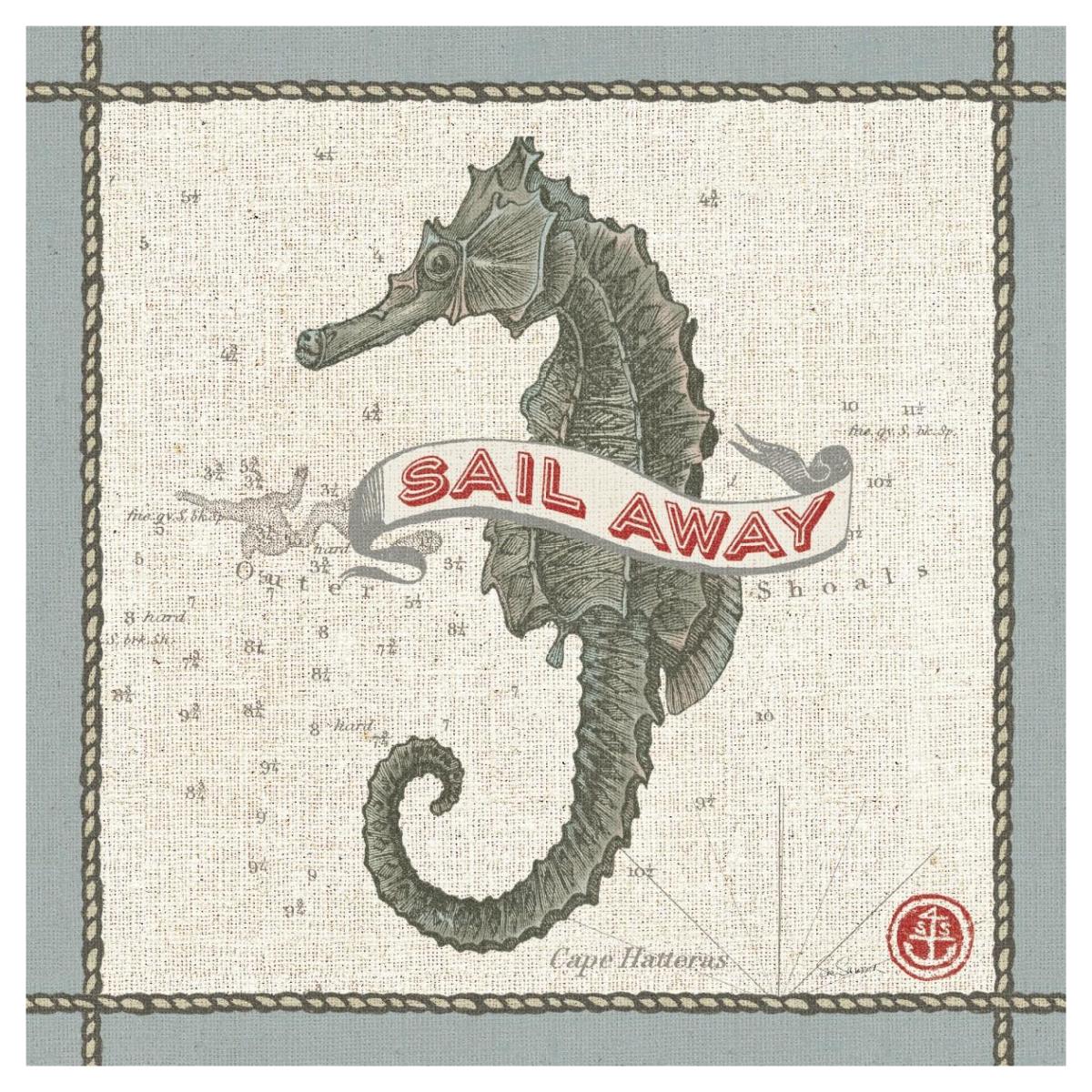 Drift Away Seahorse -Paper Art-42"x42"