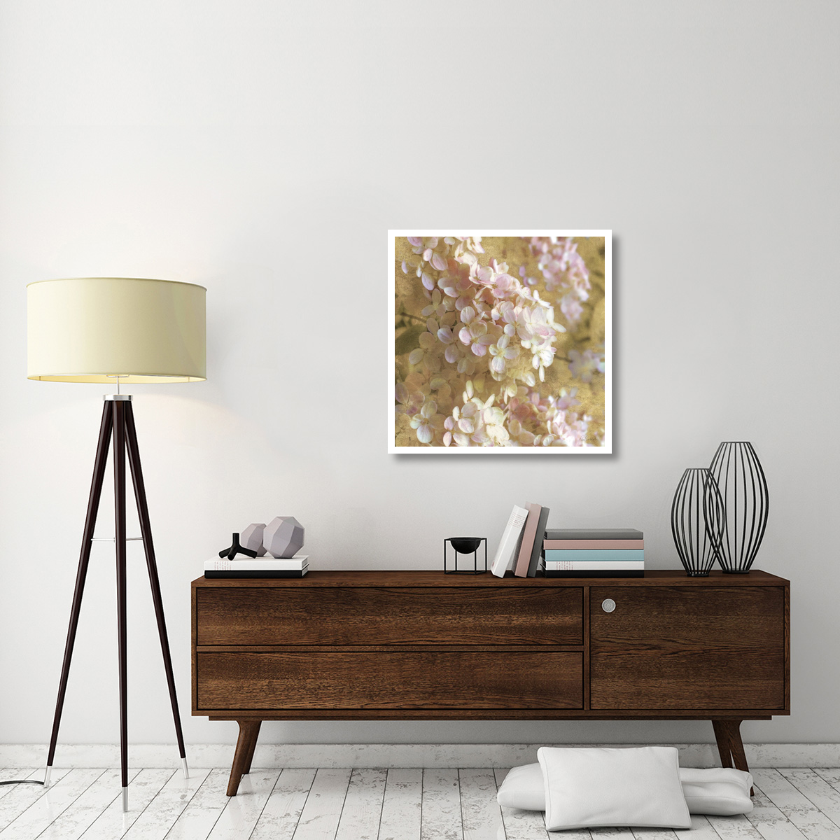 Gilded Hydrangea I -Paper Art-32&quotx32"