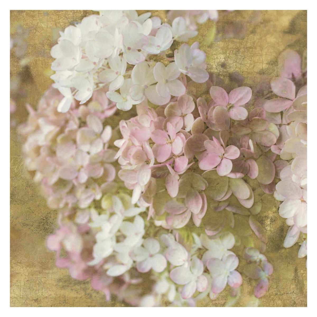 Gilded Hydrangea II -Paper Art-32"x32"