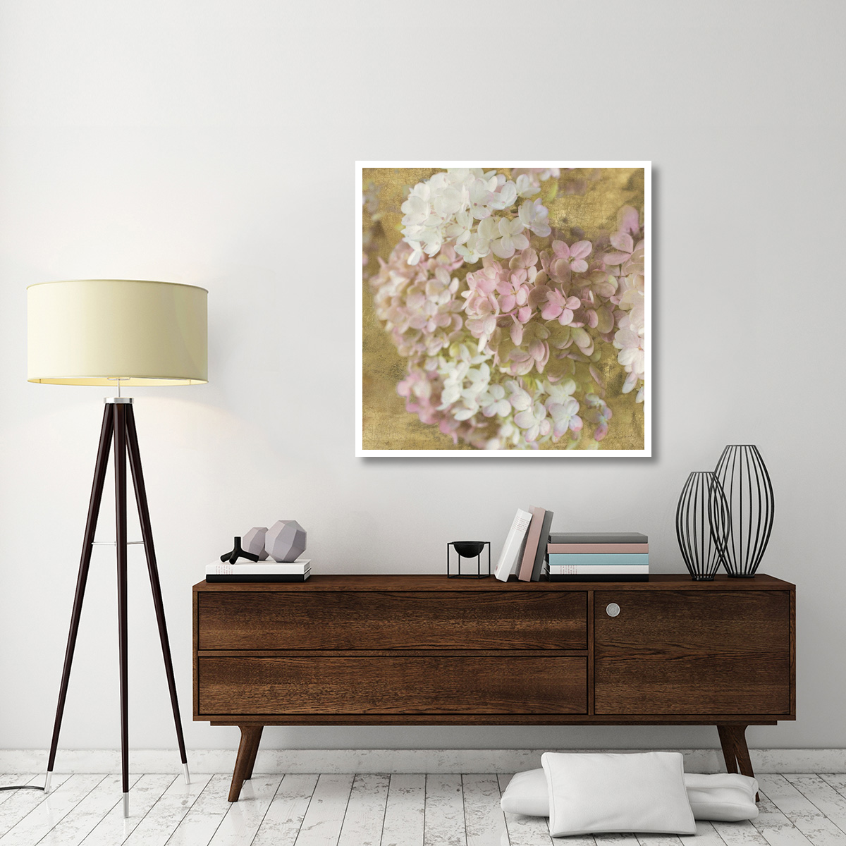 Gilded Hydrangea II -Paper Art-42&quotx42"