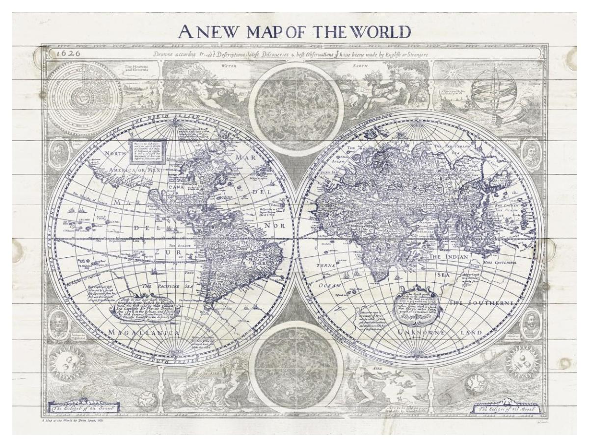A New Map of the World -Paper Art-50"x38"