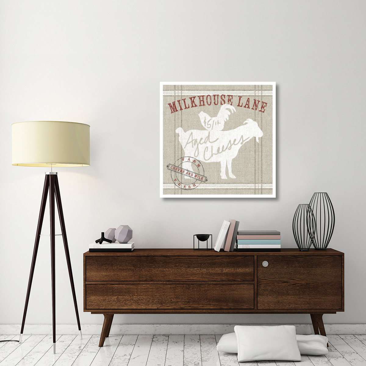 Farm Linen Goat -Paper Art-38&quotx38"