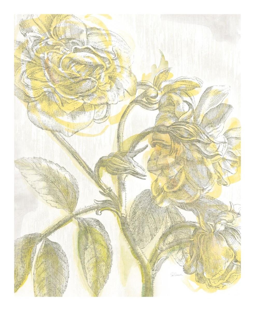 Belle Fleur Yellow I -Paper Art-18"x22"