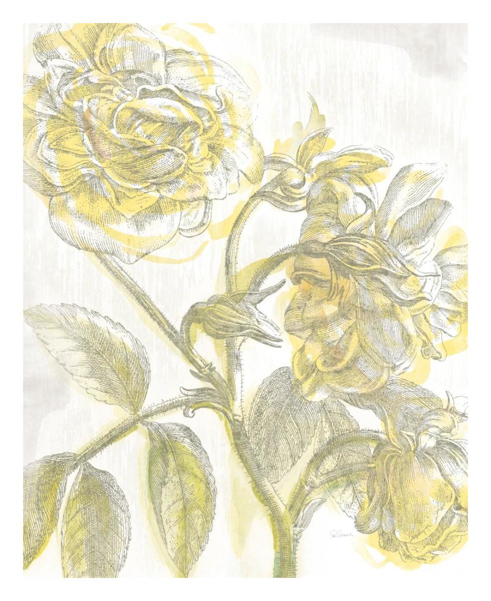Belle Fleur Yellow I -Paper Art-22"x26"