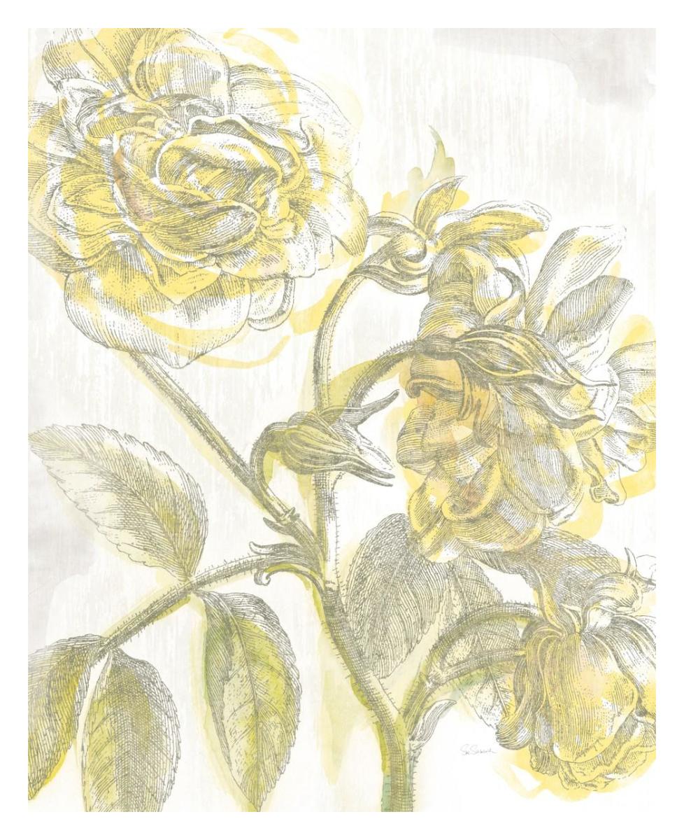 Belle Fleur Yellow I -Paper Art-24"x30"