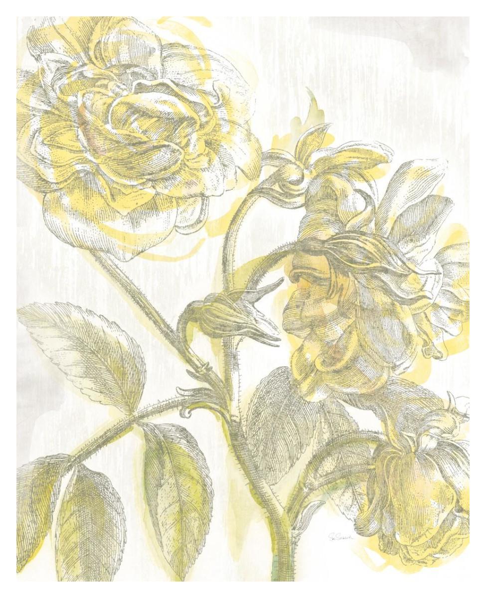 Belle Fleur Yellow I -Paper Art-30"x37"